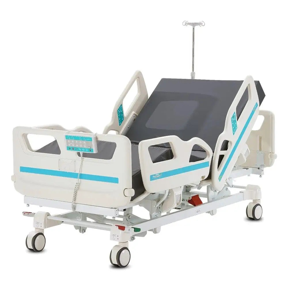 Full Electric 5 Function Adjustable Hospital Bed with Cardiac Position 550 lbs Capacity