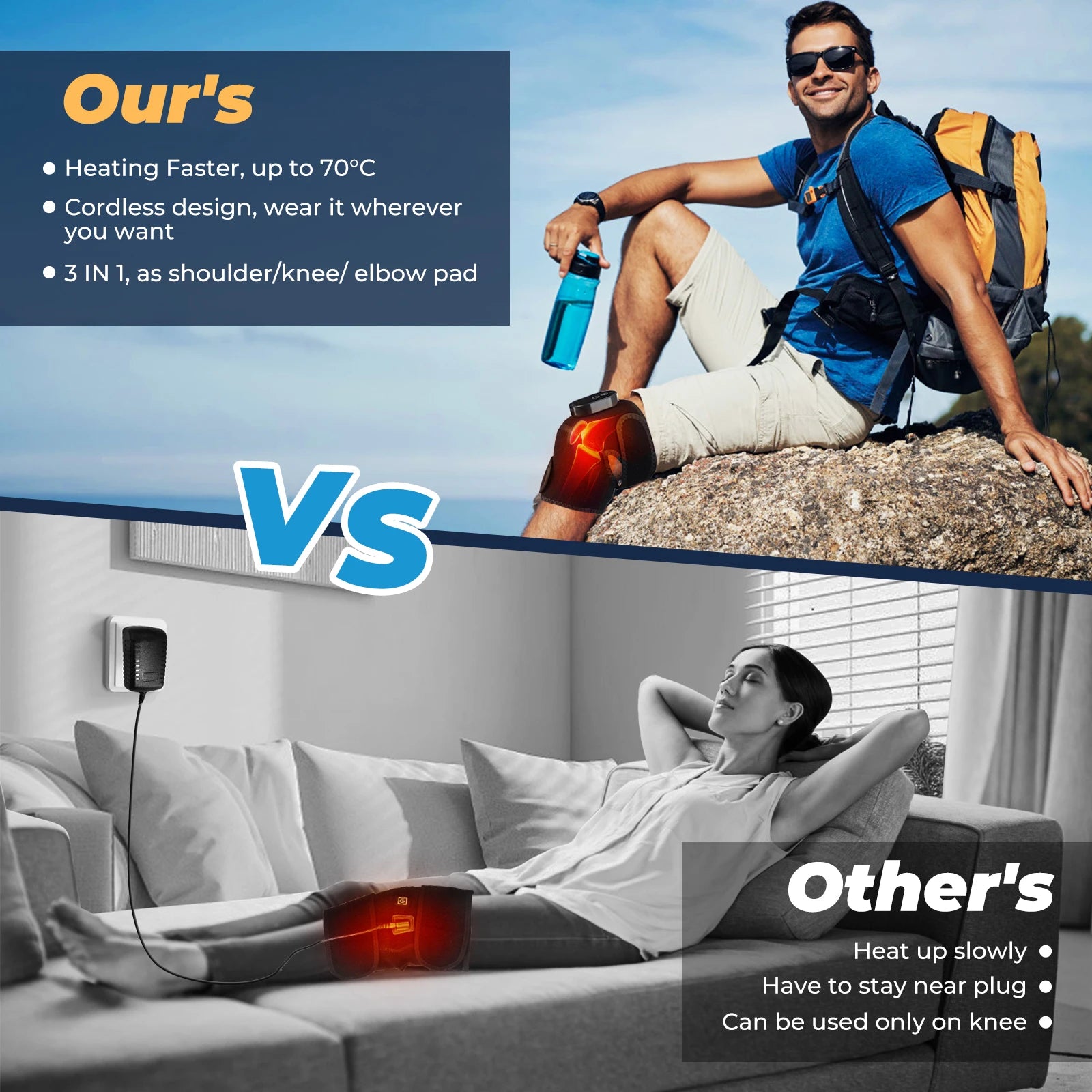 Electric Knee Heating Pad Thermal Therapy Heated Knee Brace Support for Arthritis Joint Pain Relief Elbow Leg Shoulder Warmer