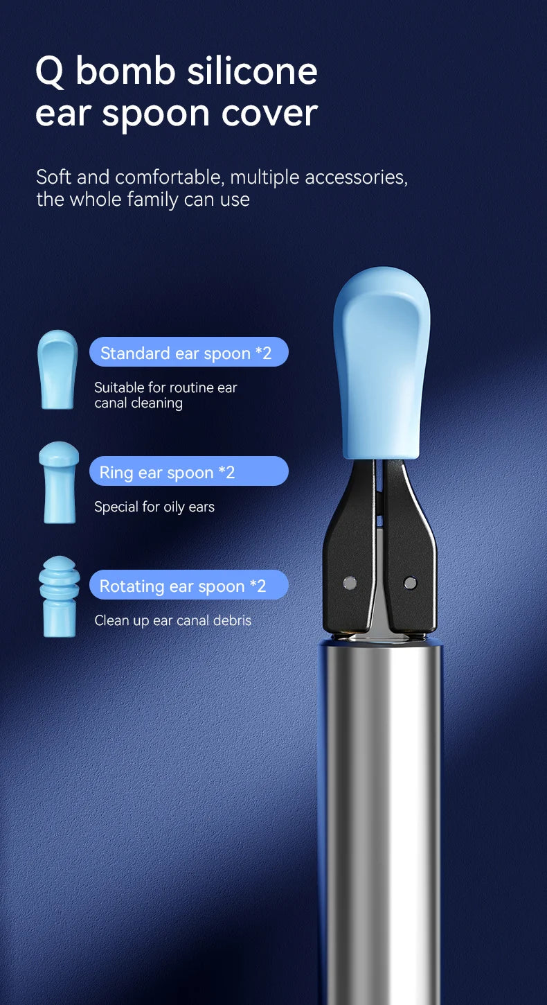 Ear Wax Removal 2-in-1 Visual Otoscope Ear Cleaner Tweezers with 6 Ear Spoon Earwax Removal Kit with Light  Ear Cleaner