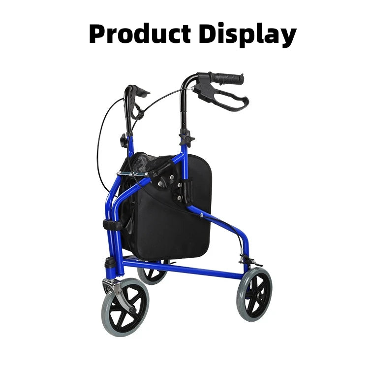 Elderly Training Walking Aids Can Sit Foldable Storage Walker Three Wheeled Carts Shopping Carts Are Portable And Lightweight