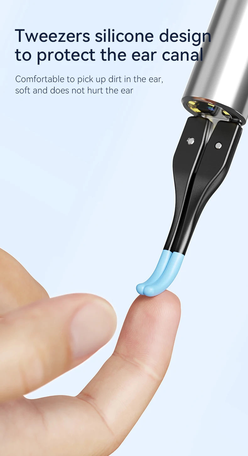 Ear Wax Removal 2-in-1 Visual Otoscope Ear Cleaner Tweezers with 6 Ear Spoon Earwax Removal Kit with Light  Ear Cleaner