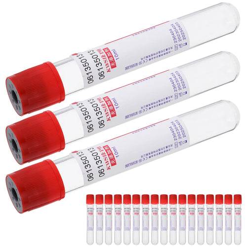 100 Pcs 10ml Blood Collection Tube Disposable Tubes Vacuum with Cover Test Glass Negative Pressure