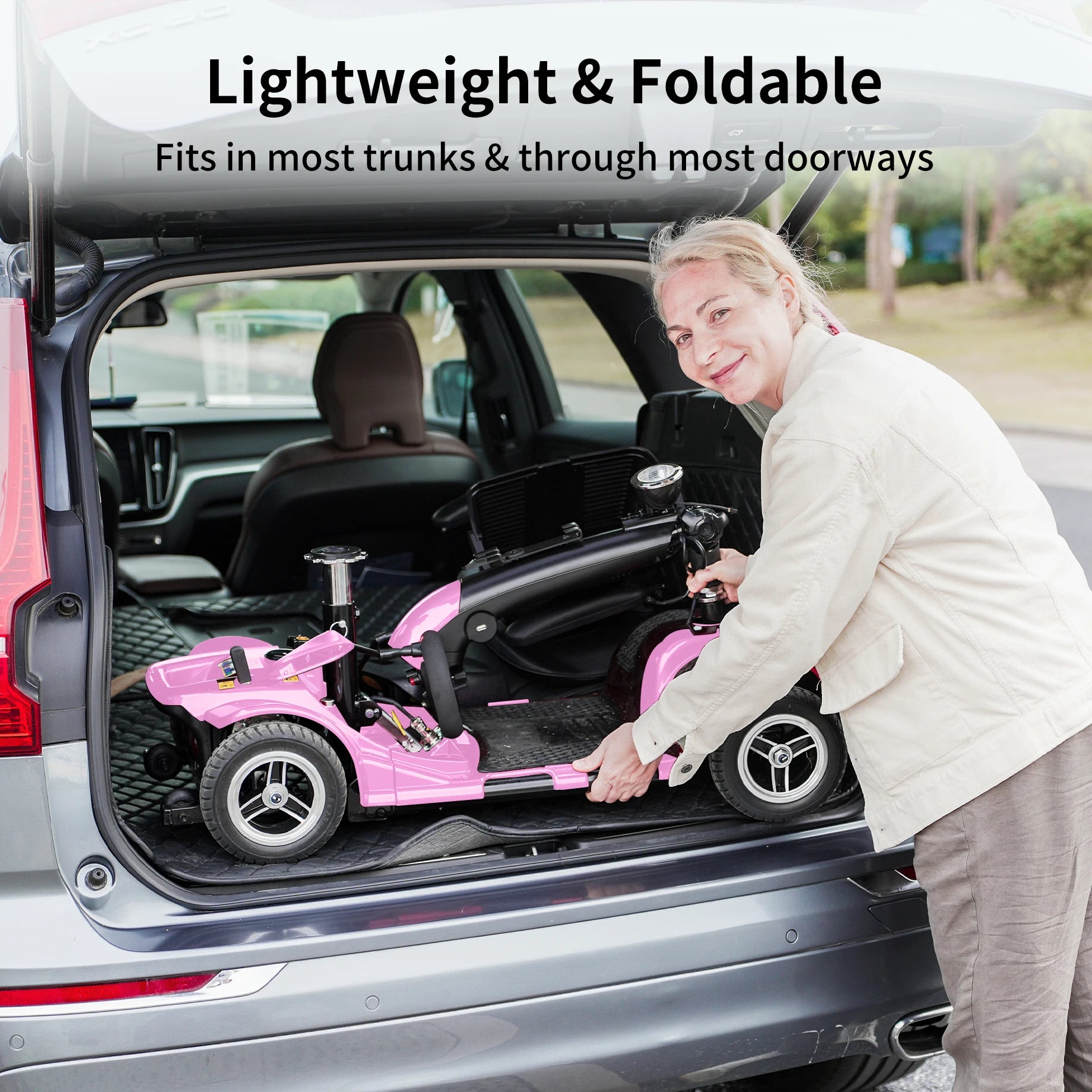 4 Wheel Mobility Scooter, Electric Powered Chargeable Electric Mobility Scooters, Heavy Duty Foldable Motorized Scooter
