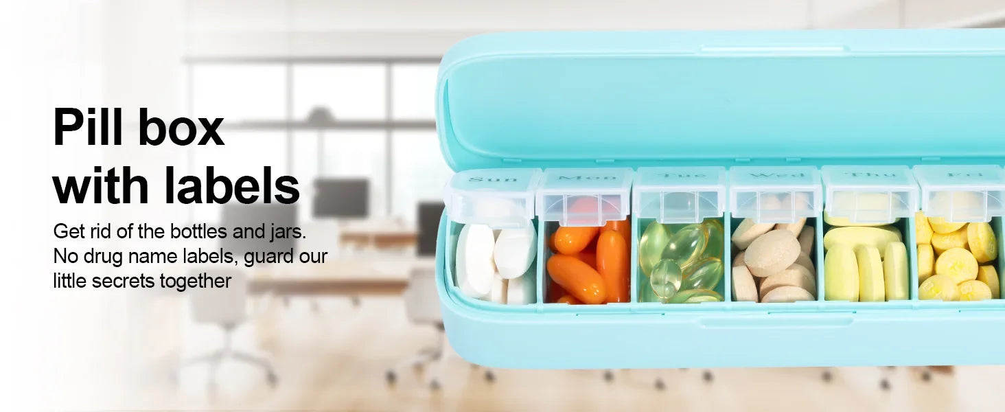 Bluetooth Connection Smart Electronic Pill Case Multi-functional Portable Timer Clock Pill Case 7 Days A Week Pill Box Dispenser