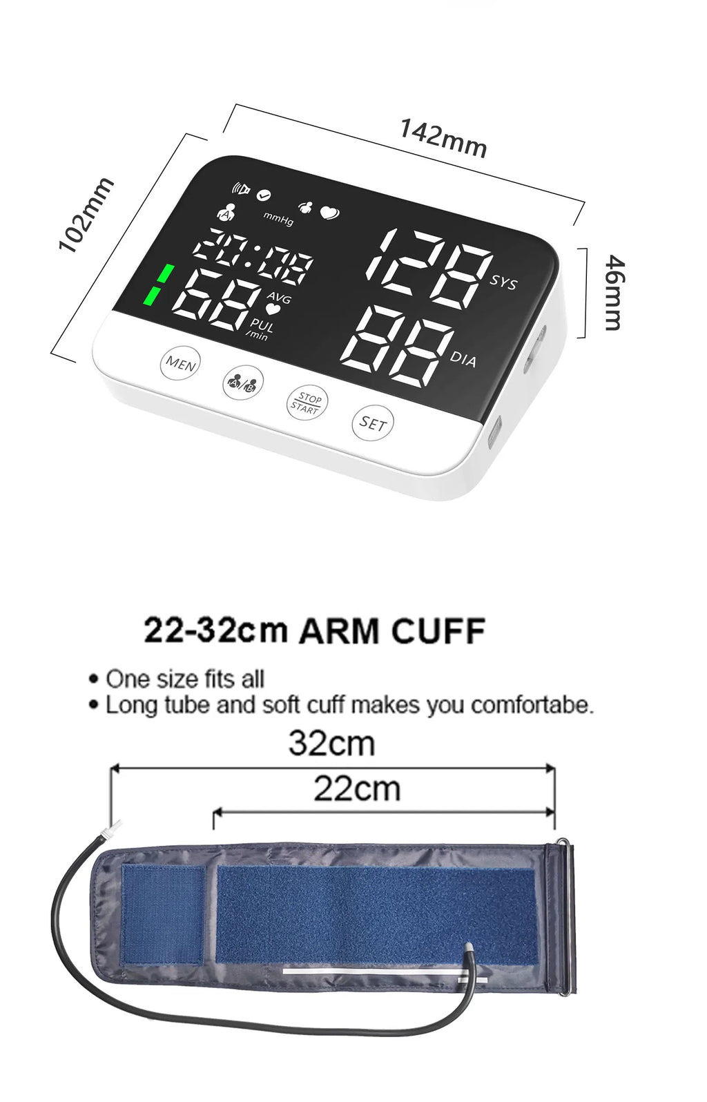 Medical BP Monitors Rechargeable Free shipping 5-8 business days