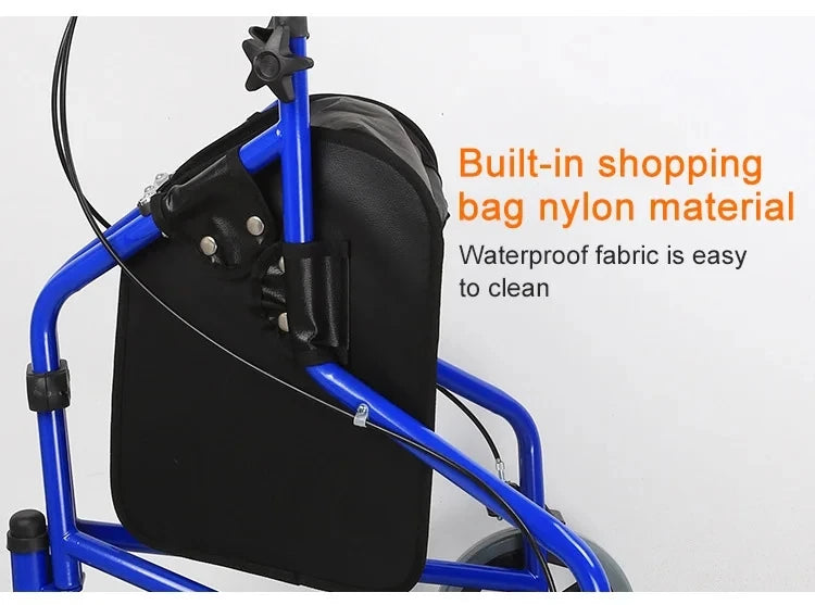 Elderly Training Walking Aids Can Sit Foldable Storage Walker Three Wheeled Carts Shopping Carts Are Portable And Lightweight