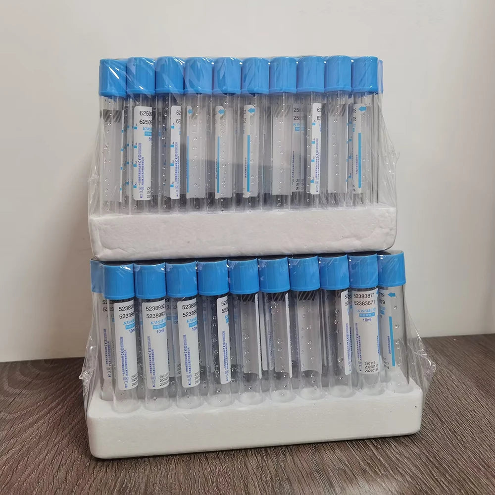 100Pc Blood collection coagulation sodium citrate plastic tube sterile negative pressure vacuum blue cap anticoagulant tube