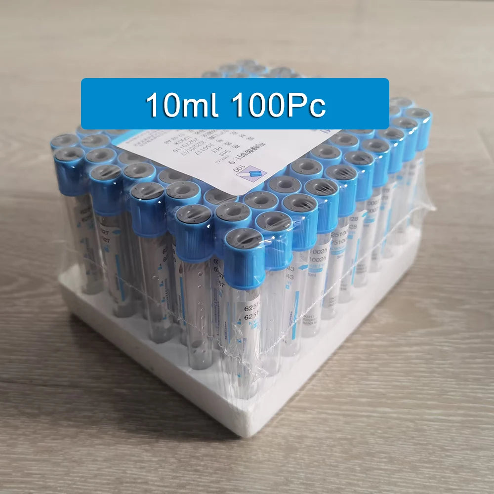 100Pc Blood collection coagulation sodium citrate plastic tube sterile negative pressure vacuum blue cap anticoagulant tube