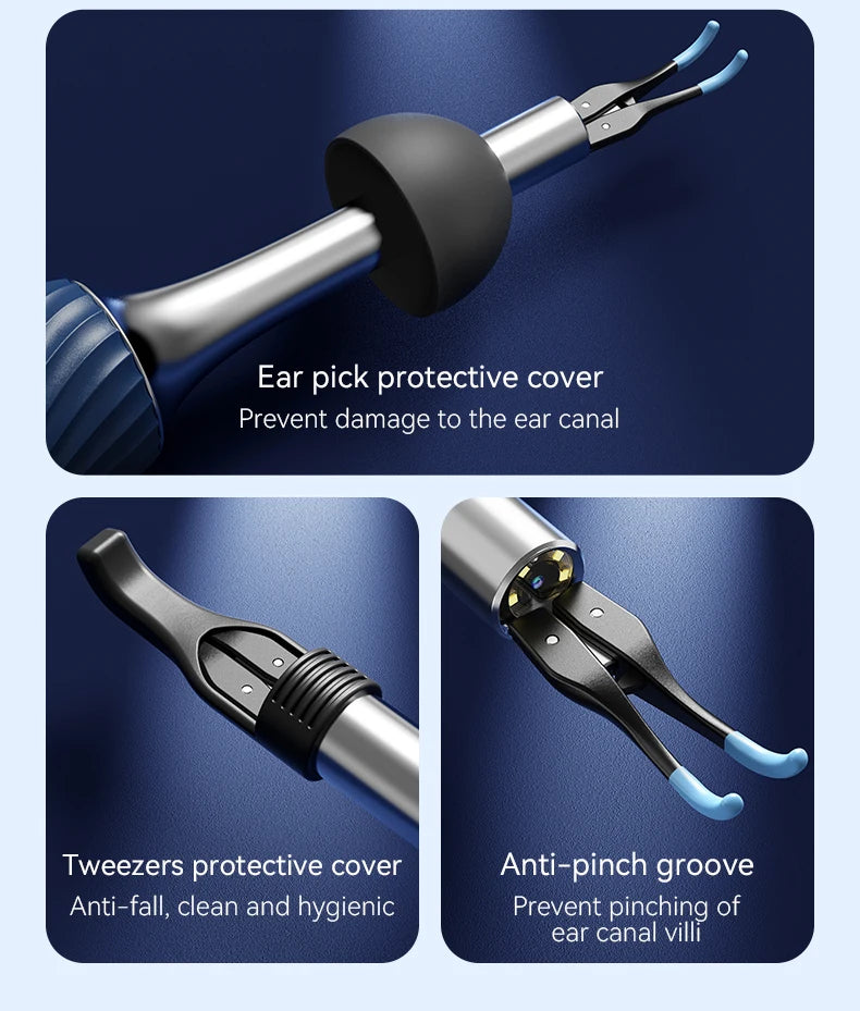 Ear Wax Removal 2-in-1 Visual Otoscope Ear Cleaner Tweezers with 6 Ear Spoon Earwax Removal Kit with Light  Ear Cleaner