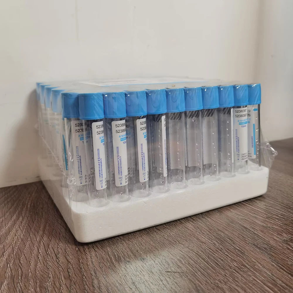 100Pc Blood collection coagulation sodium citrate plastic tube sterile negative pressure vacuum blue cap anticoagulant tube