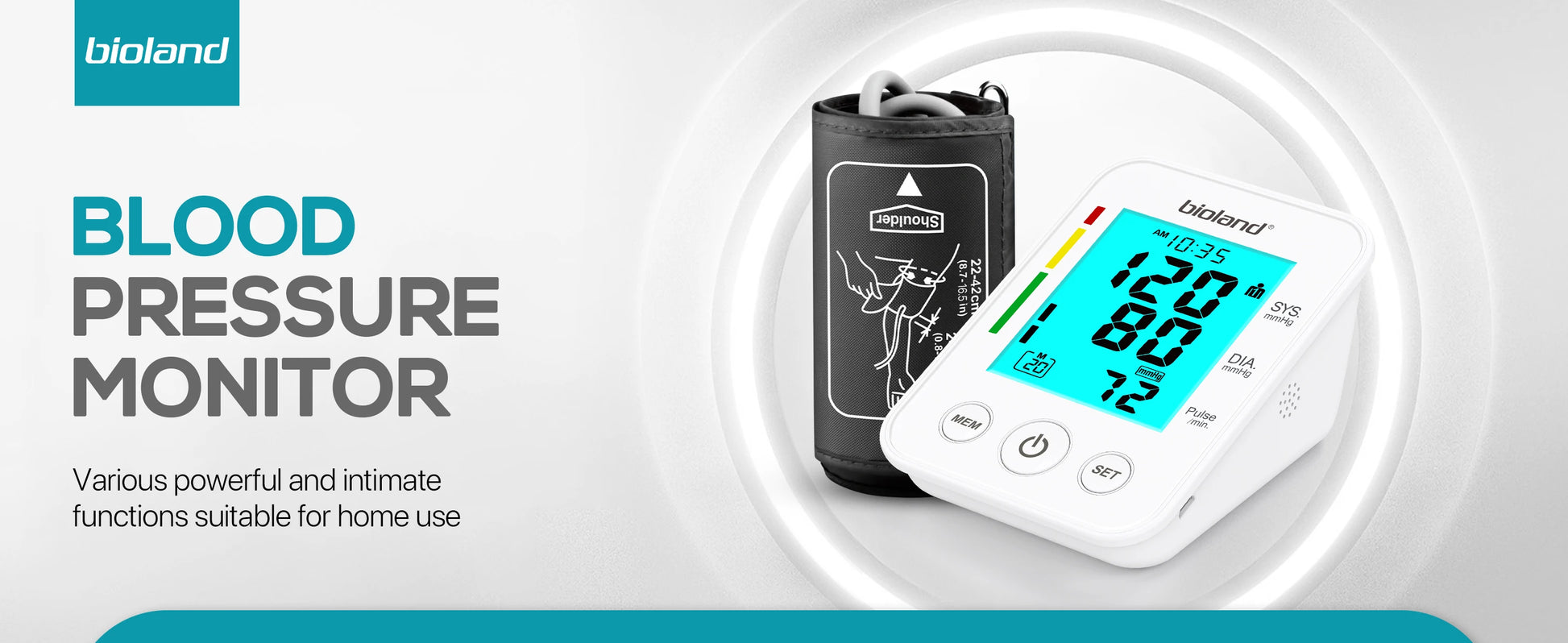 bioland Blood Pressure Monitor 2008 Tensiometer Upper Arm Automatic Digital BP Measuring Device 2005-1 Pulse Heart Rate Monitor