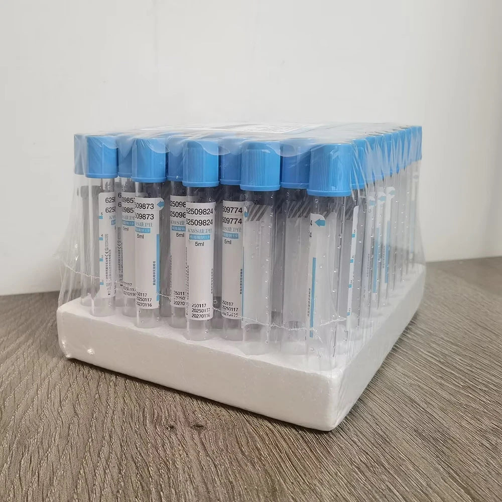 100Pc Blood collection coagulation sodium citrate plastic tube sterile negative pressure vacuum blue cap anticoagulant tube
