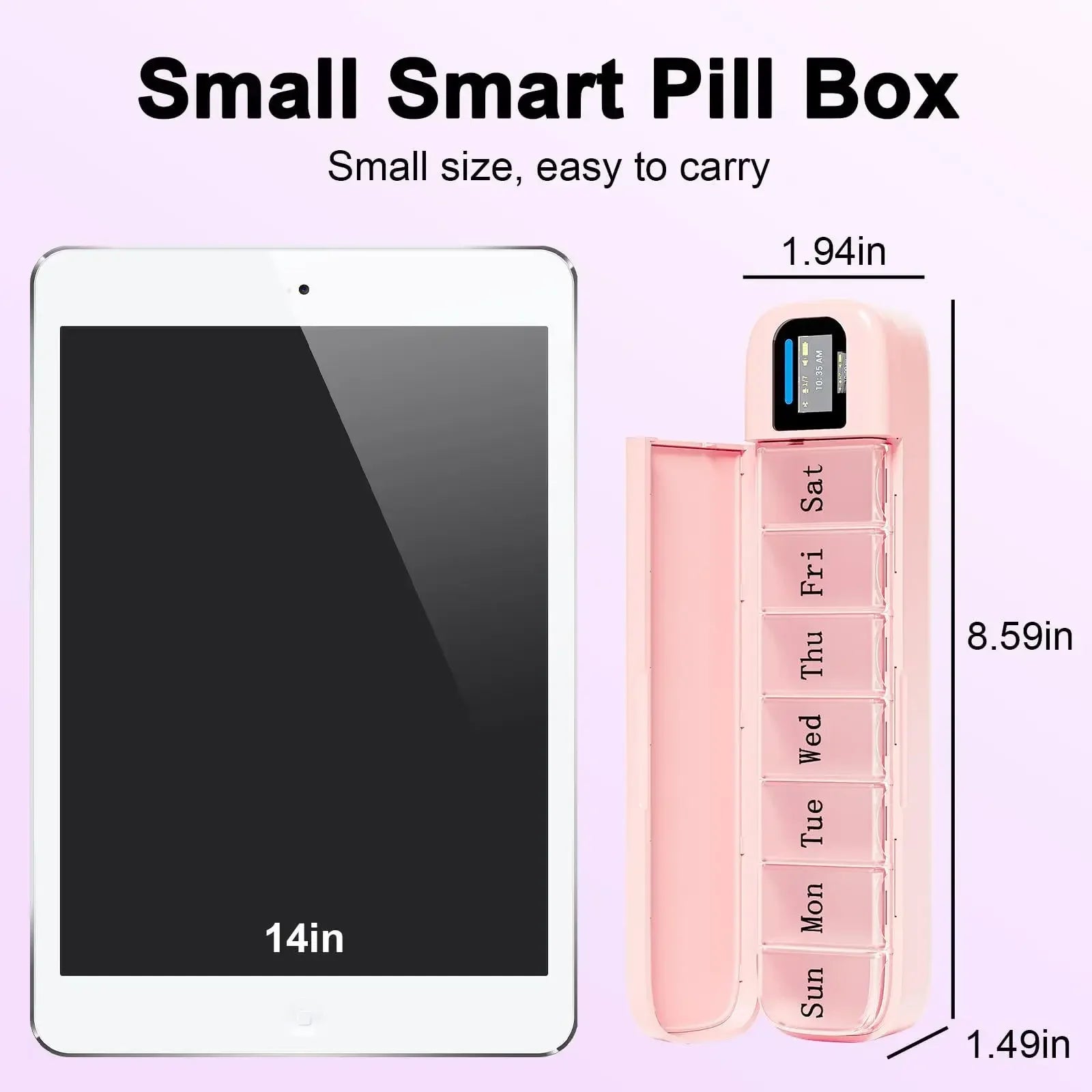 Bluetooth Connection Smart Electronic Pill Case Multi-functional Portable Timer Clock Pill Case 7 Days A Week Pill Box Dispenser