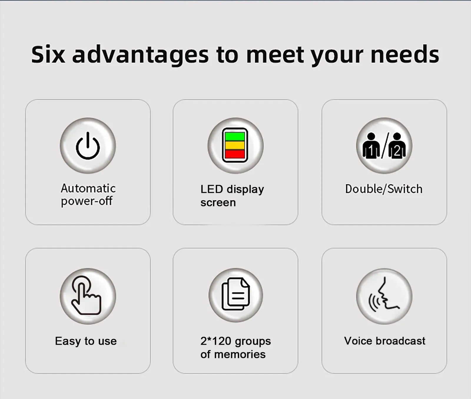 Blood Pressure Monitor Arm Cuff Tensiometer Tonometer Digital Voice Sphygmomanometer Electronic Medical BP Monitors Rechargeable