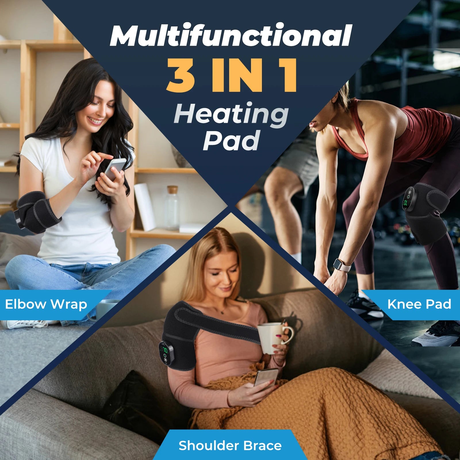 Electric Knee Heating Pad Thermal Therapy Heated Knee Brace Support for Arthritis Joint Pain Relief Elbow Leg Shoulder Warmer