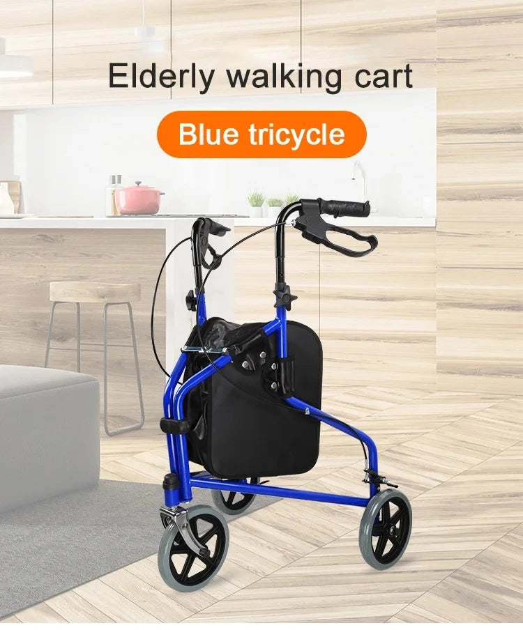 Elderly Training Walking Aids Can Sit Foldable Storage Walker Three Wheeled Carts Shopping Carts Are Portable And Lightweight